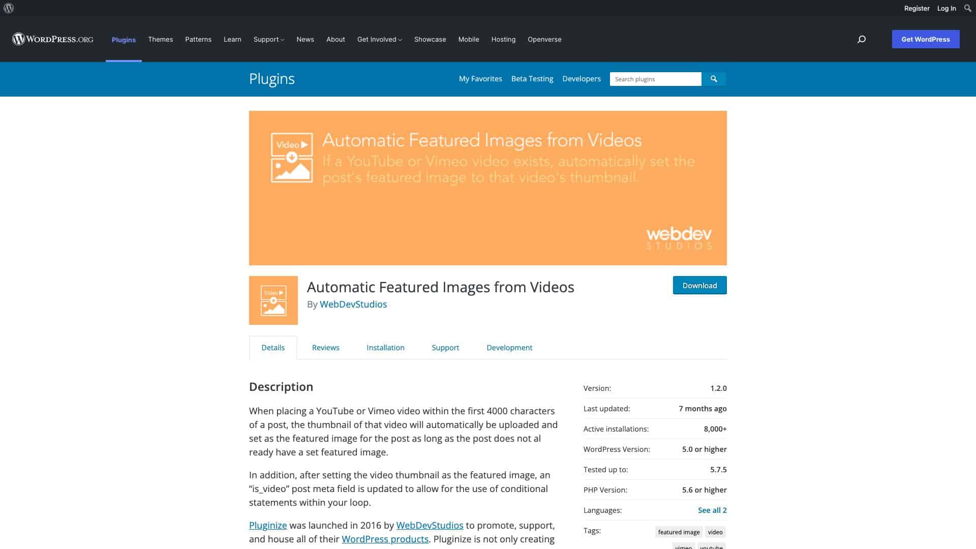 wordpress org plugins automatic featured images from videos 1643918692909