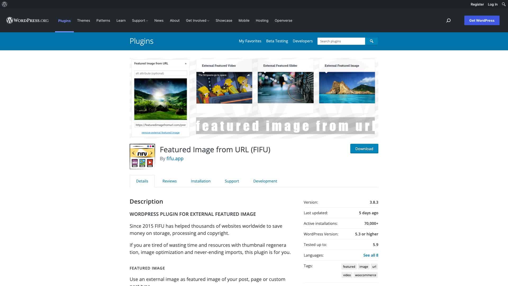 wordpress org plugins featured image from url 1643924138404